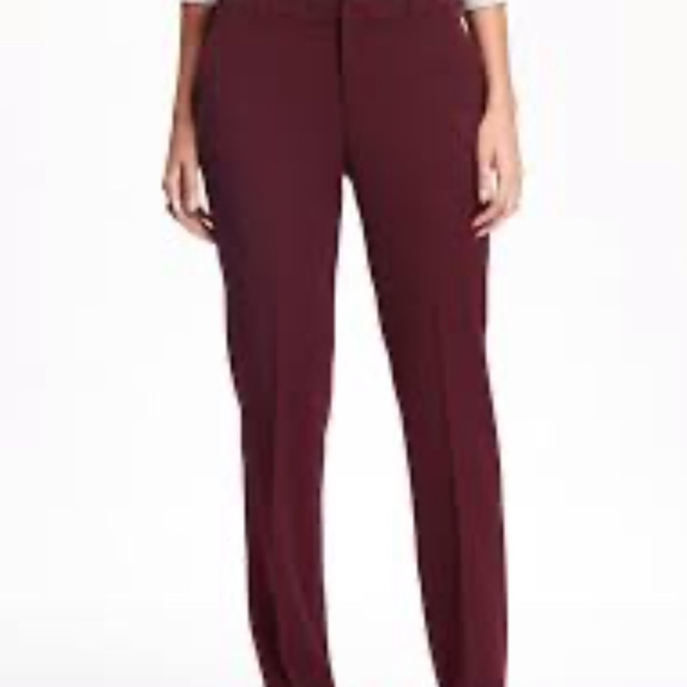 Old Navy straight full length claret red pants 8